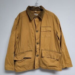 Vintage Bobcat Brand Tan Corduroy Collar‎ Work Jacket Workwear Chore Coat Duxbak